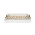 Kate and Laurel Hanneli White and Gold Decorative Tray Set of 2, Wood and Perforated Metal thumbnail 4