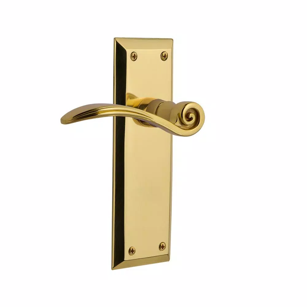 Nostalgic Warehouse Swan Privacy Lever, New York Plate, Unlacquered Brass