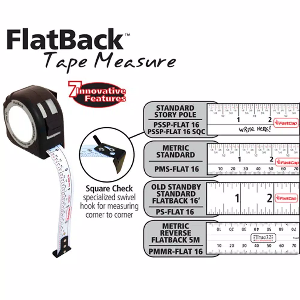 Fastcap ProCarpenter 16 ft. Flat Back Measuring Tape - Old Standby Blade