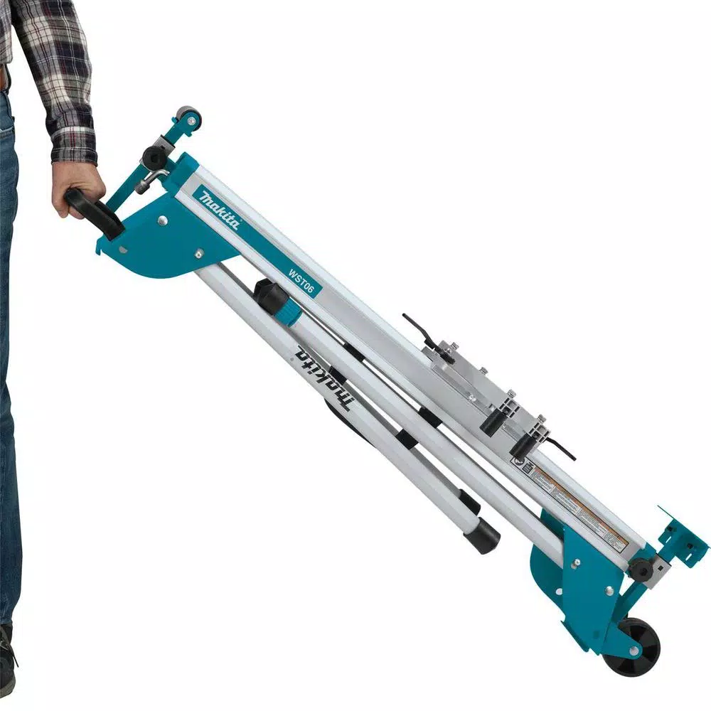 Makita 12 in. Dual-Bevel Sliding Compound Miter Saw with Laser and WST06 Folding Stand Bundle