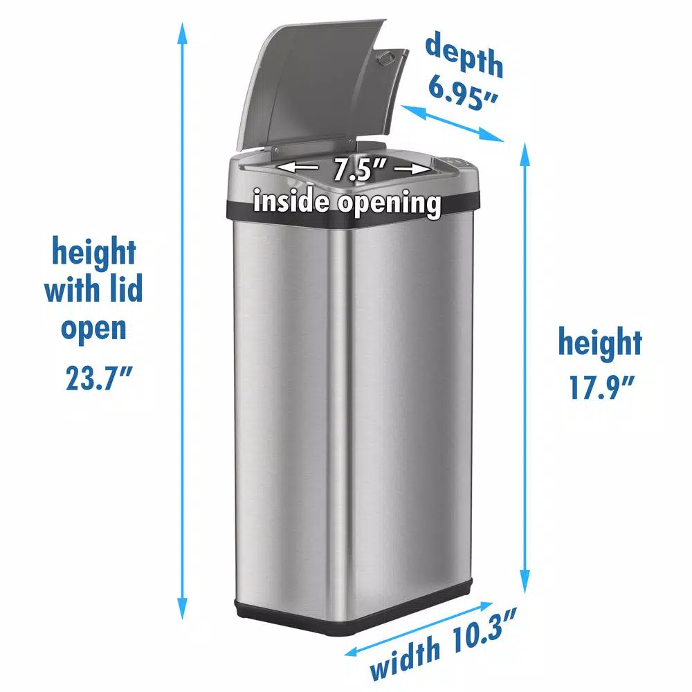 iTouchless 4 Gal. Stainless Steel Touchless Automatic Sensor Trash Can with Odor Filter and Fragrance