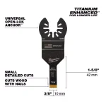 Milwaukee OPEN-LOK 3/8 in. Titanium Bi-Metal Universal Oscillating Multi-Tool Blade thumbnail 3