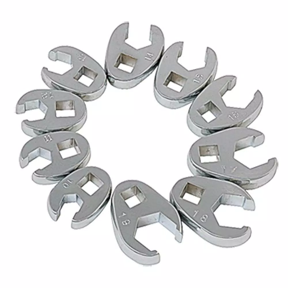 SUNEX TOOLS Sunex 9710M 3/8 in. Drive Metric Crowfoot Flare Nut Wrench Set, 10-Piece