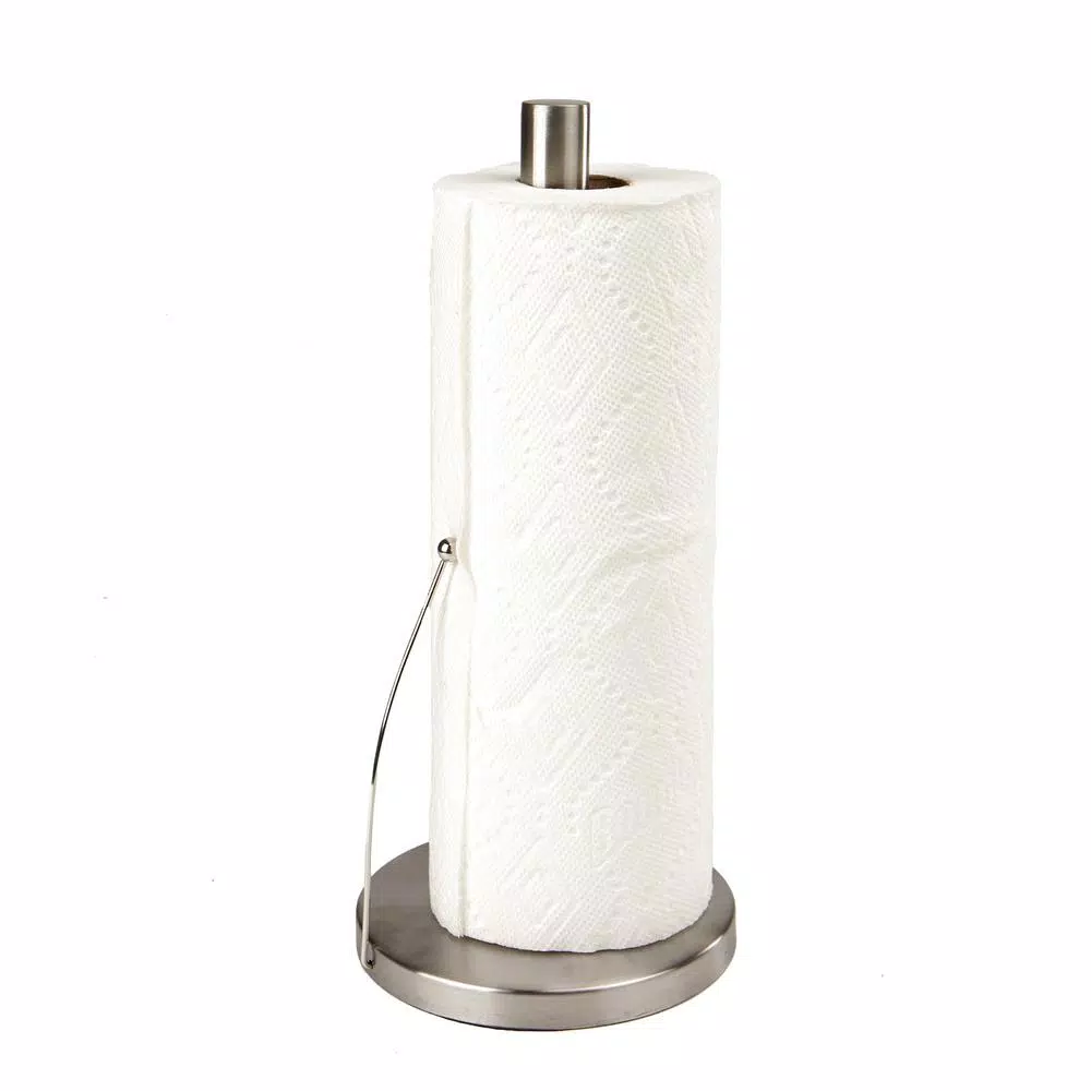 Mind Reader Stainless Steel Free Standing Paper Towel Holder - Heavy Base Silver