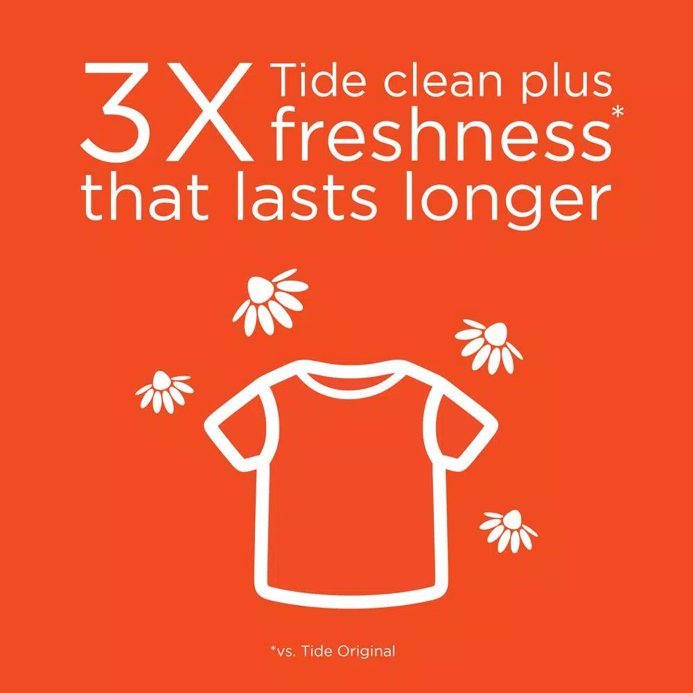 Tide Plus Febreze Freshness Liquid Laundry Detergent, Spring and Renewal, 92 oz (48 Loads)