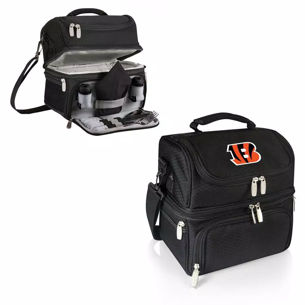 ONIVA Pranzo Cincinnati Bengals Black Insulated Lunch Bag with Cutlery Set