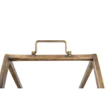 3R Studios Modern Gold House Shaped Metal Firewood Holder - Tall Vertical Wood Storage Rack thumbnail 5
