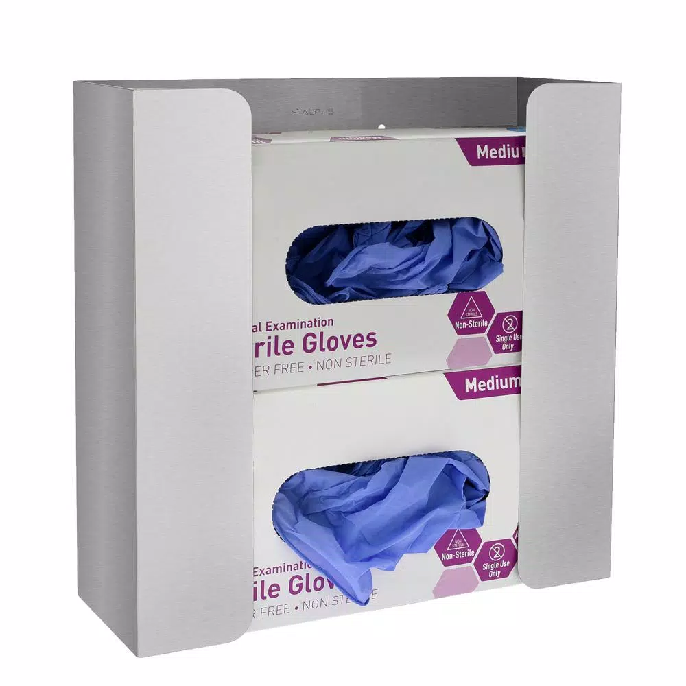 Alpine Industries Double Capacity Stainless Steel Glove Box Dispenser