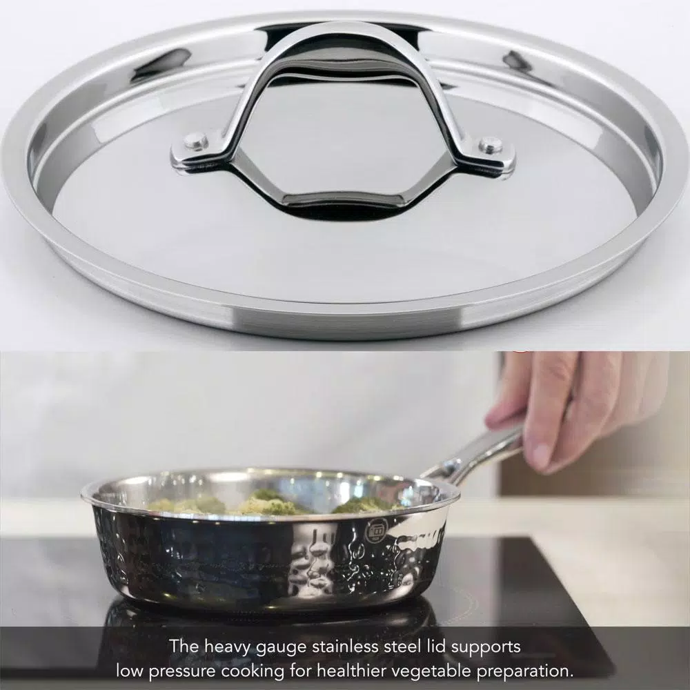 1829 Carl Schmidt Sohn STERN 1 qt. Hammered Stainless Steel Saute Pan with Lid