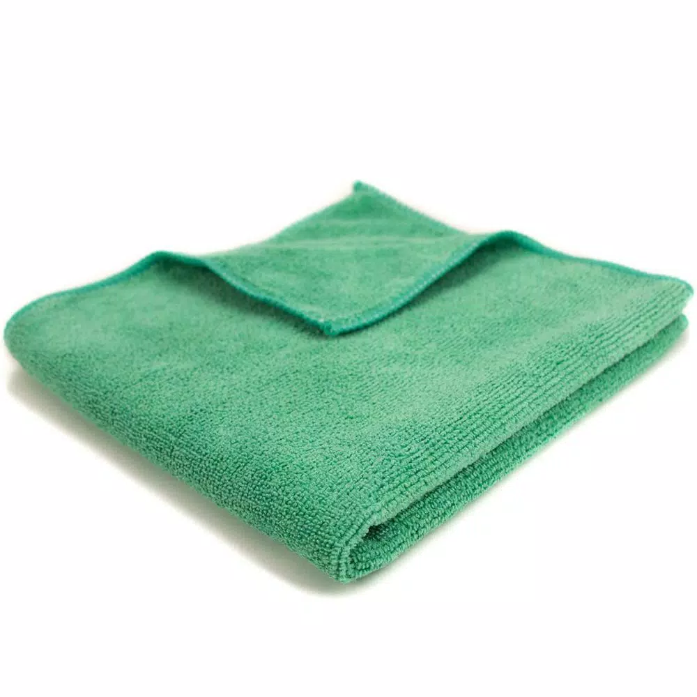 Renown 16 in. x 16 in. Microfiber Cleaning Cloths, Green (12-Pack)