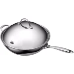 Cooks Standard 13 in. Multi-Ply Clad Stainless Steel Wok with Dome Lid thumbnail 4
