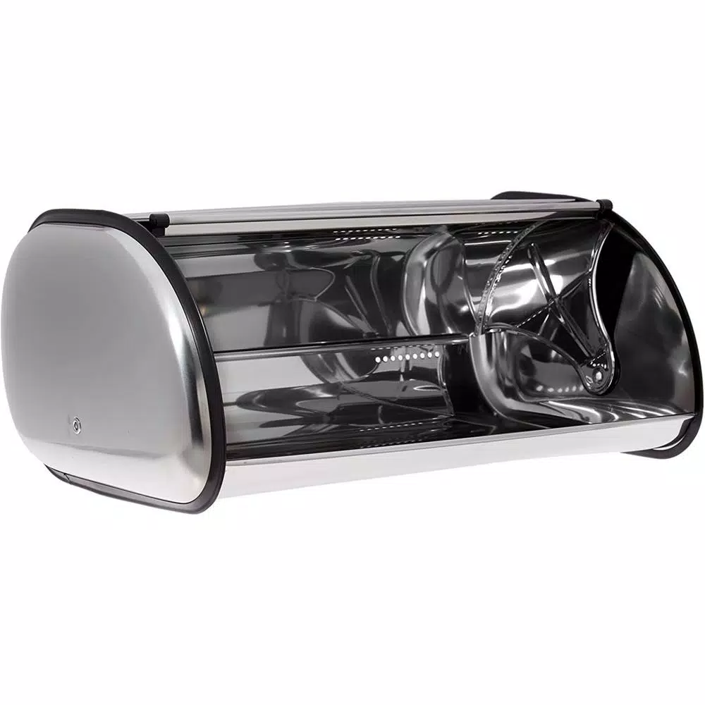 Unbranded Stainless Steel Bread Box, Large Capacity Brushed Metal Bread Storage Holder for Kitchen Countertop