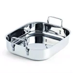 Cooks Standard 12 Qt. Stainless Steel Roasting Pan with V-Shaped Rack thumbnail 3