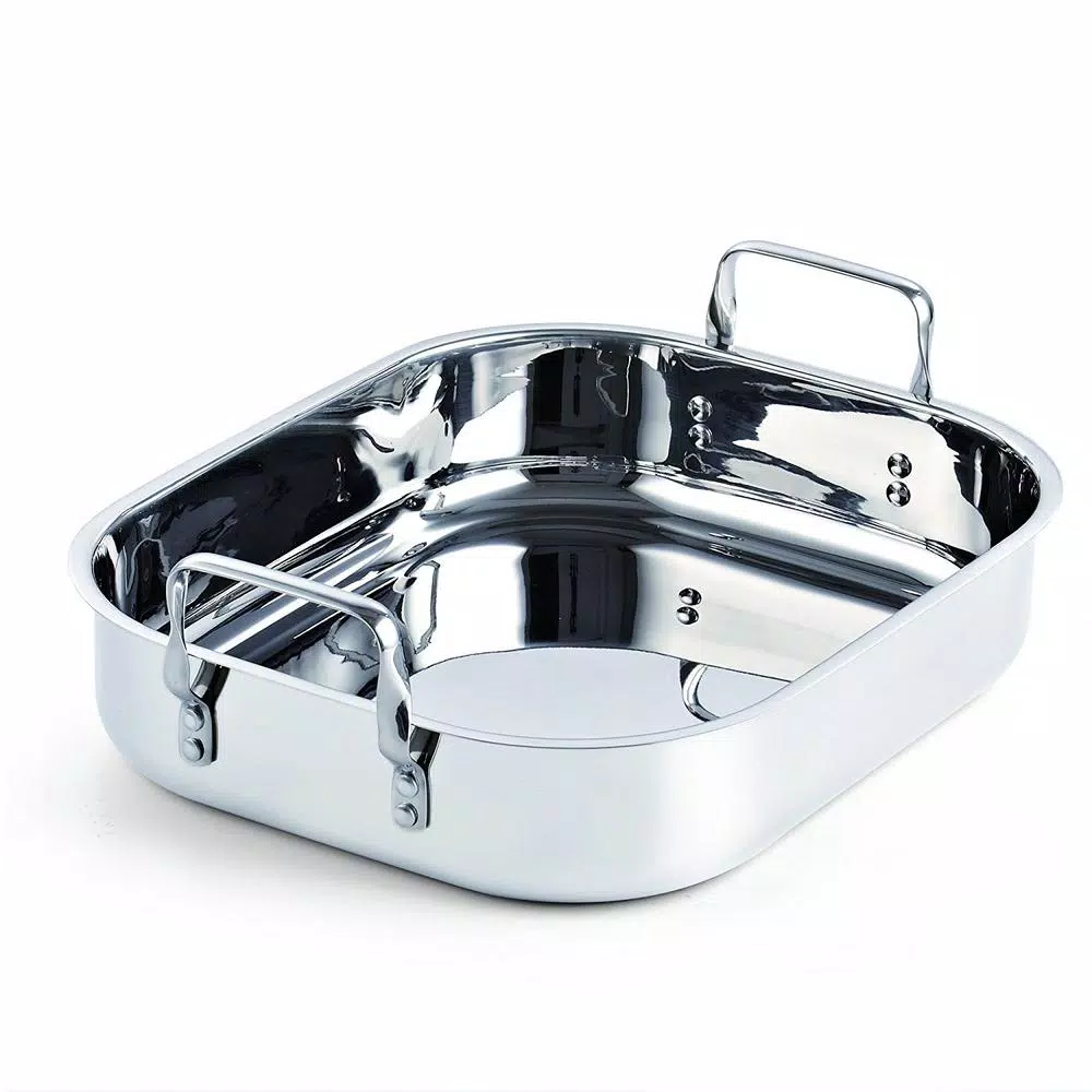Cooks Standard 12 Qt. Stainless Steel Roasting Pan with V-Shaped Rack