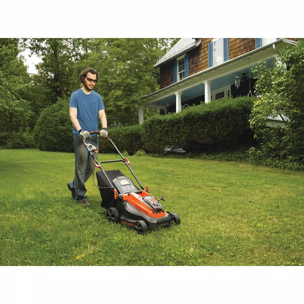 BLACK+DECKER 40V MAX Cordless Lithium-Ion Walk Behind Push Mower, 16 in. Deck with (2) 2.0 Ah Batteries & Charger