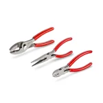 TEKTON 3-Piece Plier Set: Slip Joint, Long Nose, and Diagonal Cutting Pliers thumbnail 1