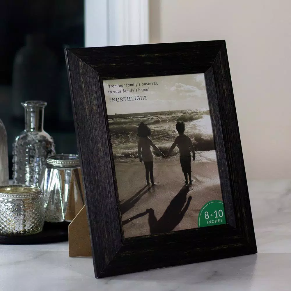 Northlight 8 x 10 in. Distressed Black Wood Picture Frame - Antique Style Rectangle Photo Frame