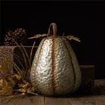 Glitzhome 14 in. Galvanized Metal Tall Pumpkin - Rustic Fall & Harvest Decor thumbnail 7