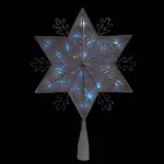 Northlight 10 in. Silver 8-Point Snowflake Christmas Tree Topper with Blue Lights thumbnail 2