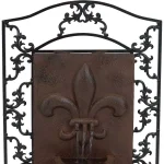 Sunnydaze Decor French Lily Solar Outdoor Wall Fountain - Traditional Resin Iron Design thumbnail 2