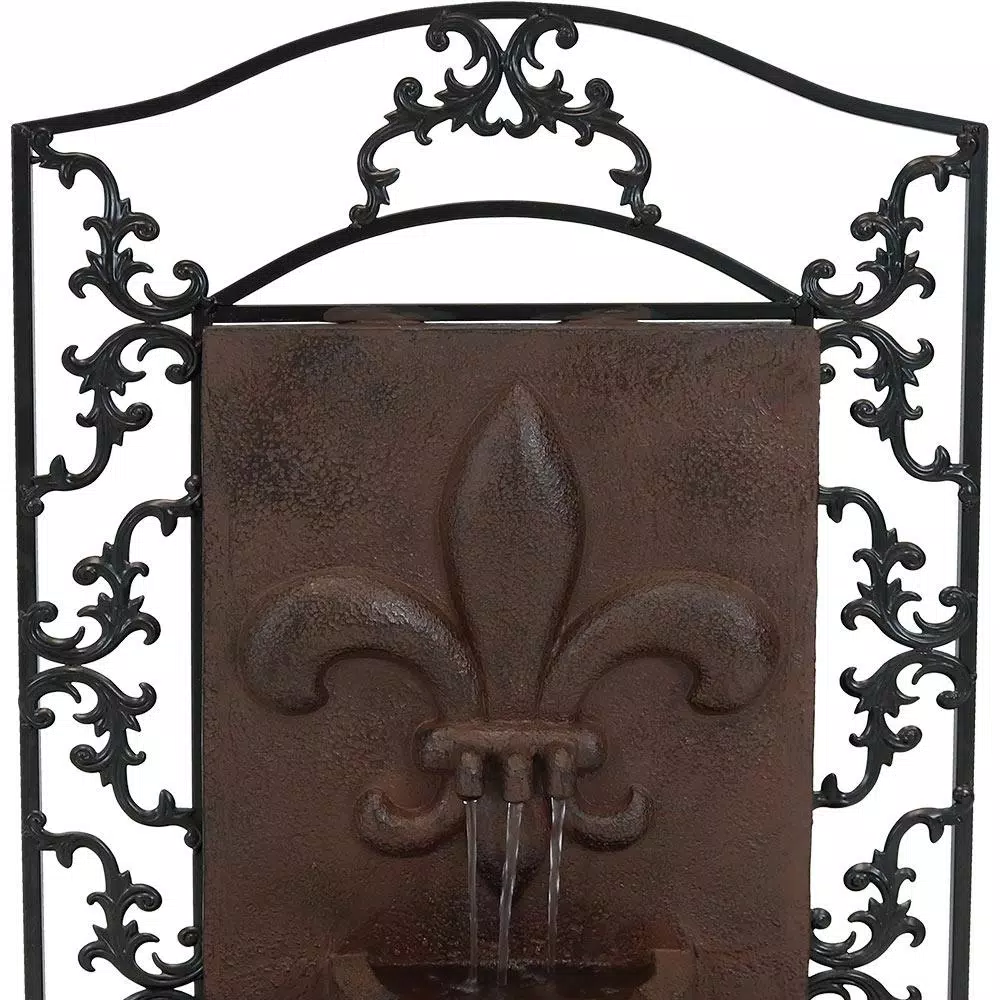 Sunnydaze Decor French Lily Solar Outdoor Wall Fountain - Traditional Resin Iron Design