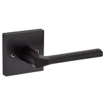 Kwikset Lisbon Square Matte Black Interior Passage Door Lever thumbnail 4
