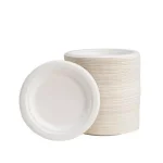 Unbranded 6 in. White Sugarcane Plates, 600 Pack - Eco-Friendly Biodegradable Disposable Plates thumbnail 1