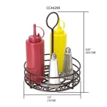 Home Basics Bronze Coated Steel Condiment Caddy Organizer, 7.37 in x 7.37 in thumbnail 2