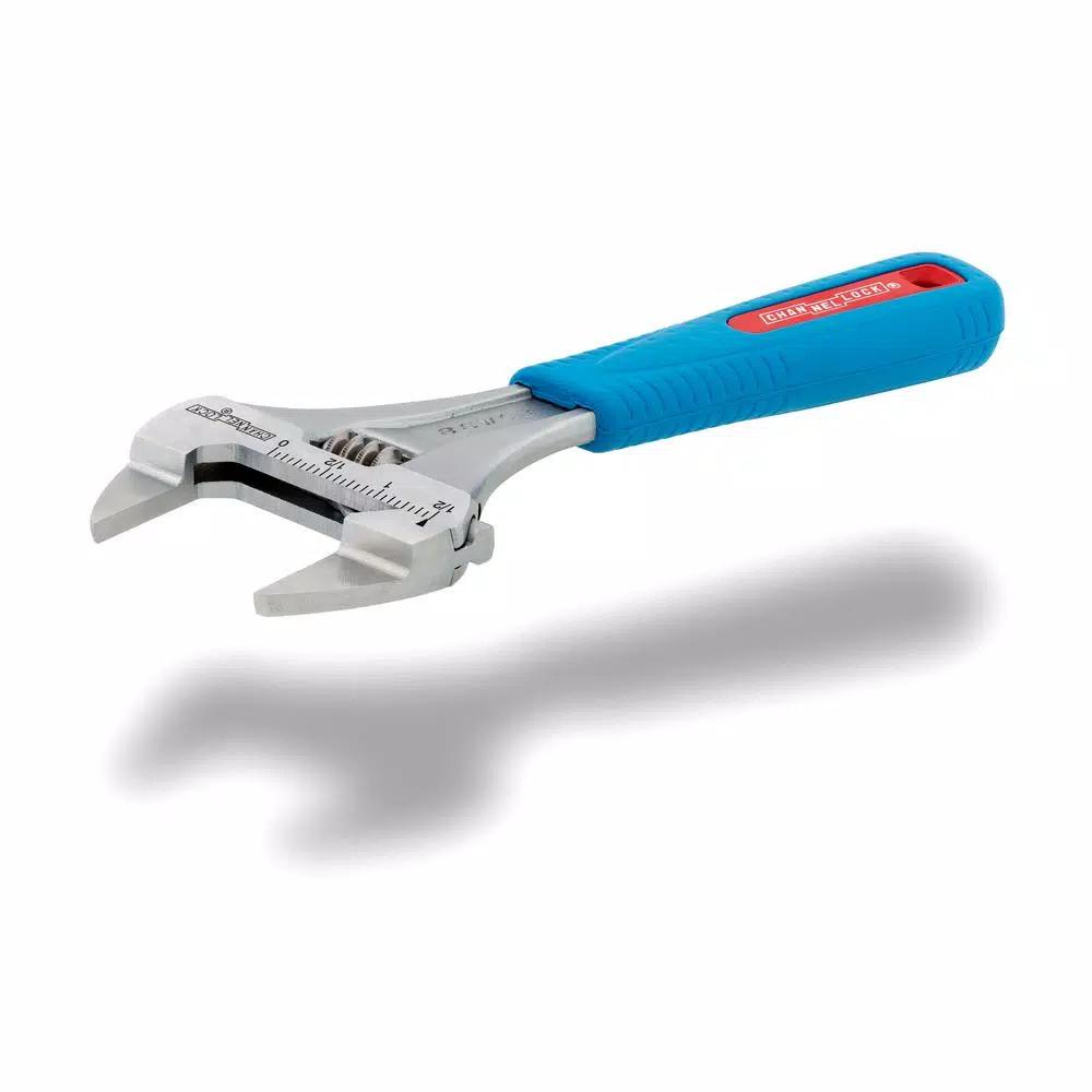 Channellock 8 in. Slim Jaw Adjustable Wrench with Code Blue Comfort Grip