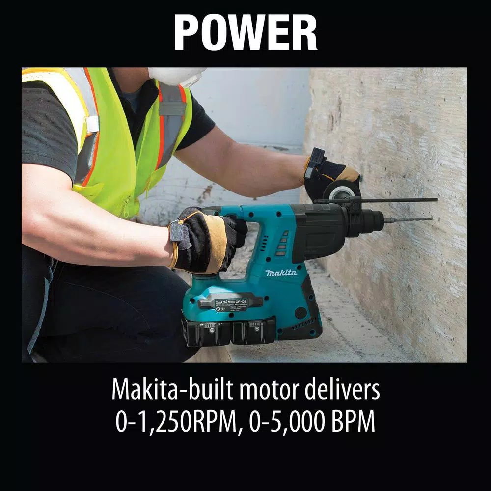 Makita 18V X2 LXT (36V) 1 in. SDS-Plus Rotary Hammer Kit with Bonus 18V LXT 1/2 in. Impact Wrench