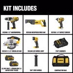 DEWALT 20V MAX Cordless 5-Tool Combo Kit with (2) 3.0 Ah Batteries & Charger thumbnail 2