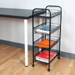 Mind Reader 4-Shelf Rolling Black Metal Mesh Storage Cart thumbnail 7