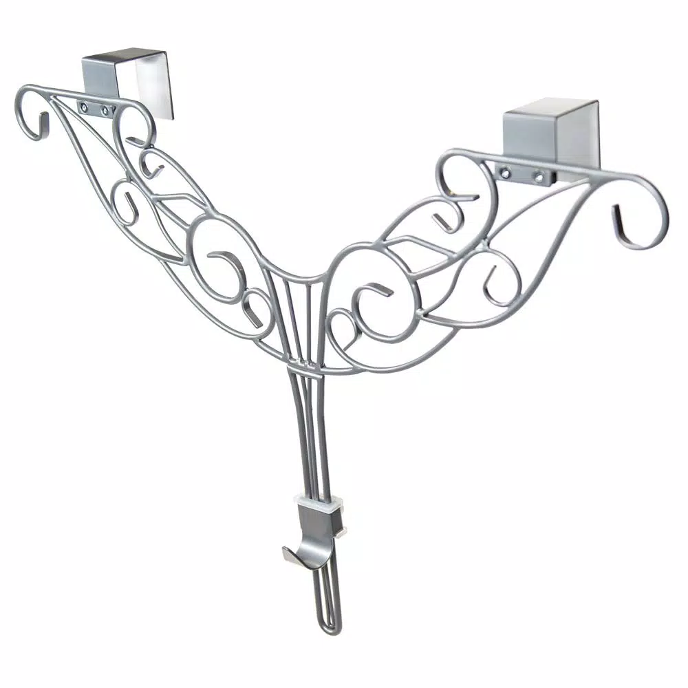 Village Lighting Company 19 in. Silver Antler Adjustable Wreath Hanger, Durable Wrought Iron