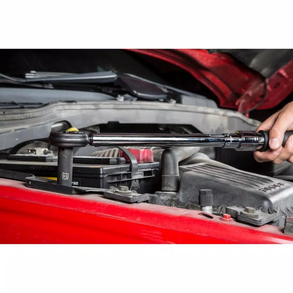 Steelman 3/8 in. Drive 10-100 ft-lb Micro-Adjustable Torque Wrench with Calibration Certificate