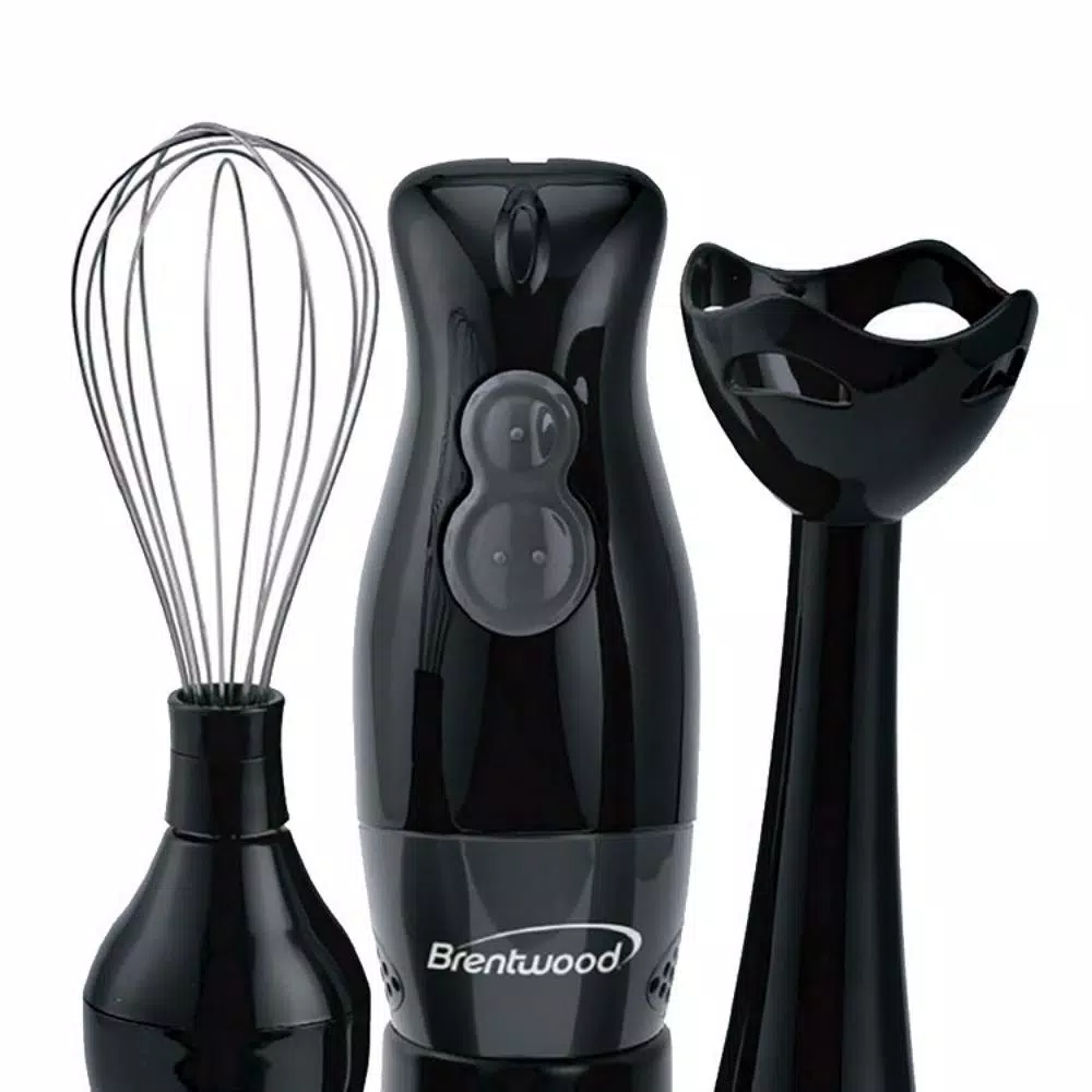 Brentwood Appliances Brentwood 2-Speed Black Hand Blender and Food Processor with Balloon Whisk