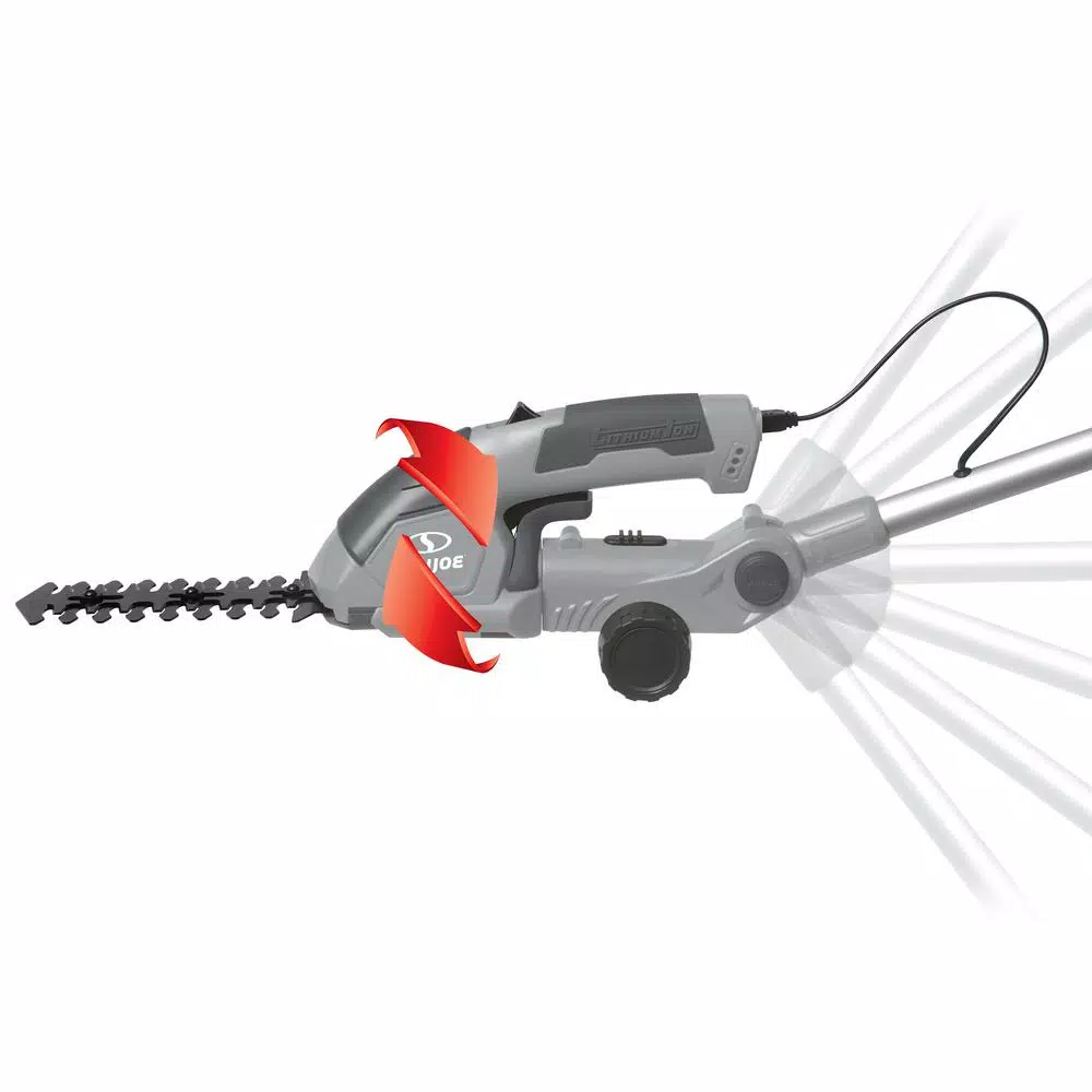 Sun Joe HJ605CC 2-in-1 Cordless Grass Shear and Hedge Trimmer with 3 ft. Extension Pole, 7.2V