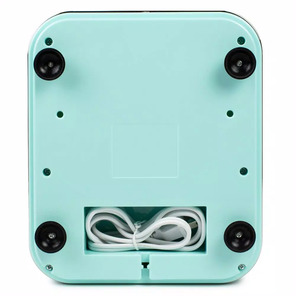 Nostalgia 30W Aqua Blue Retro Snow Cone Maker with Stainless Steel Blades