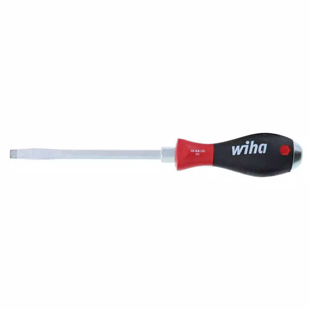 Wiha SoftFinish Extra Heavy-Duty Slotted Screwdriver, 5/16 in. x 6 in. Blade