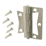 Everbilt 2.5 in. Satin Nickel Steel Non-Mortise Door Hinges, 2-Pack thumbnail 1