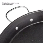 Ecolution Sol 20 in. Carbon Steel Nonstick Paella and Grill Pan, Black thumbnail 4