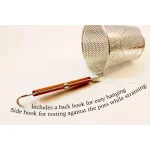 ExcelSteel 6.25 in. Stainless Steel Pasta Basket with Wood Covered Handles thumbnail 3