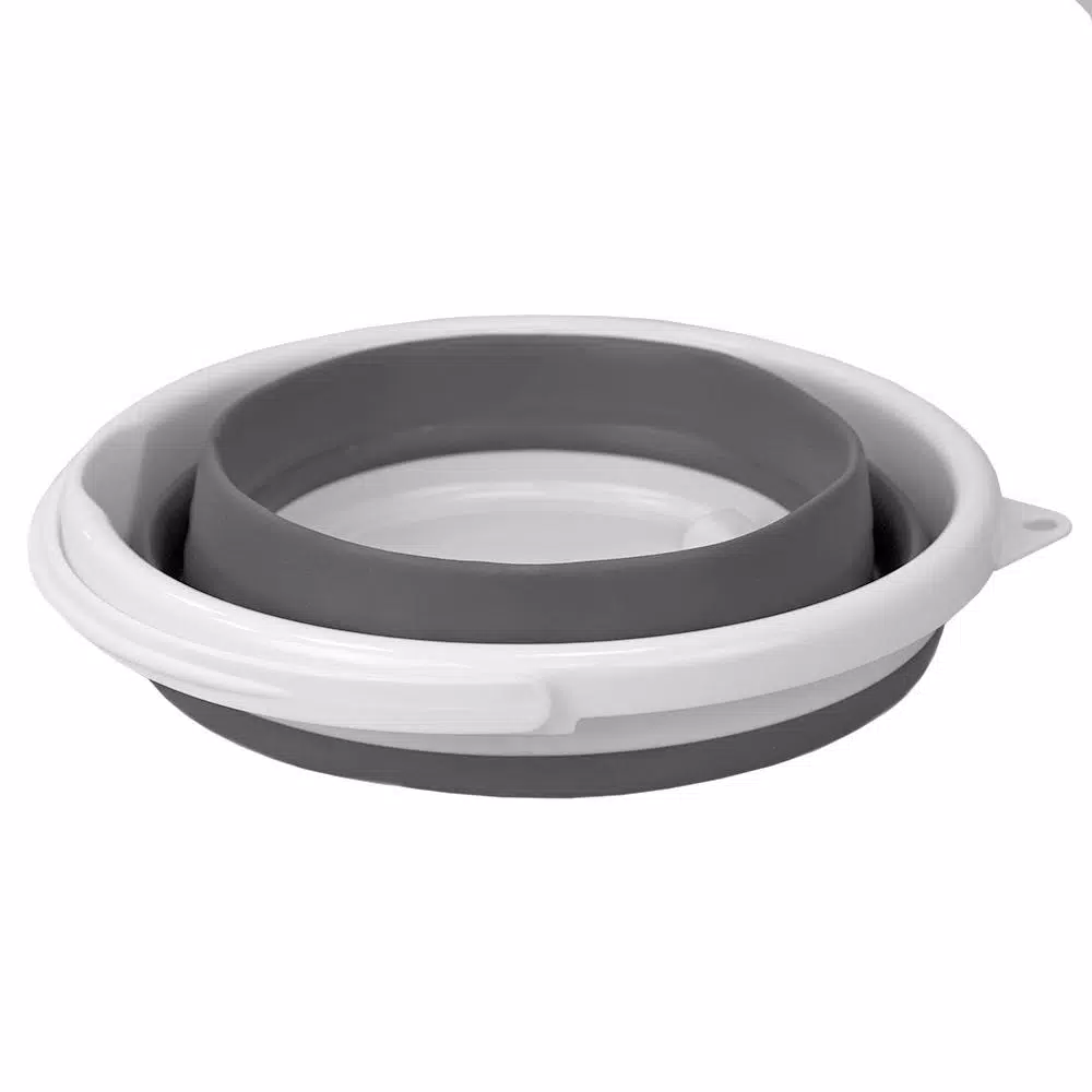 Unbranded 2.6 Gal. Grey Collapsible Plastic & Silicone Bucket, 10L Capacity