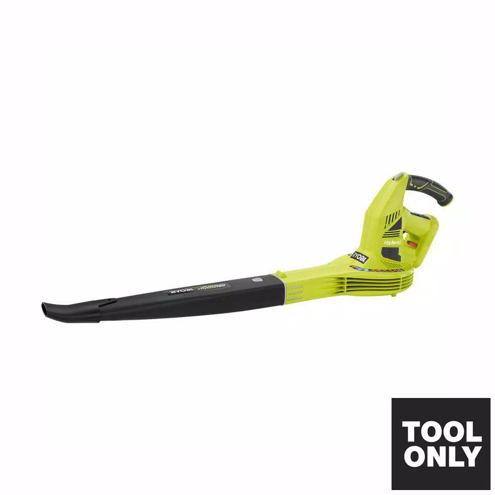 RYOBI ONE+ 18V Lithium-Ion Hybrid Cordless/Corded Leaf Blower, 150 MPH, 200 CFM (Tool Only)