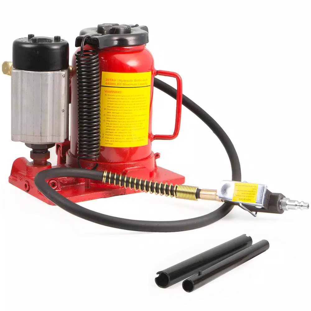 Stark 20-Ton Air/Manual Hydraulic Low-Profile Bottle Jack, 40,000 lb. Capacity