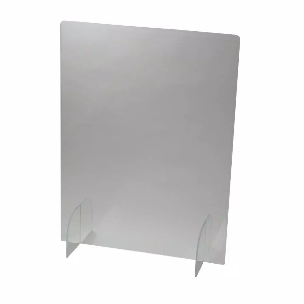 Unbranded 24 in. x 32 in. Freestanding Clear Acrylic Sneeze Guard Safety Shield