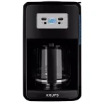 Krups Savoy 12-Cup Programmable Drip Coffee Maker with Glass Carafe and Gold-Tone Filter, Black thumbnail 1