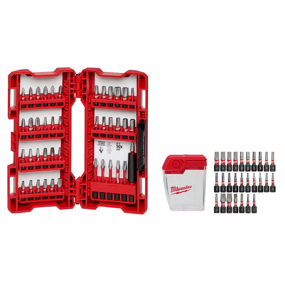 Milwaukee SHOCKWAVE Impact Duty Steel Driver Bit Set, 70-Piece Assorted Driving Bit Set