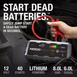 NOCO GB70 2000 Amp 12V UltraSafe Lithium Jump Starter for Up to 8L Gas and 6L Diesel Engines thumbnail 2