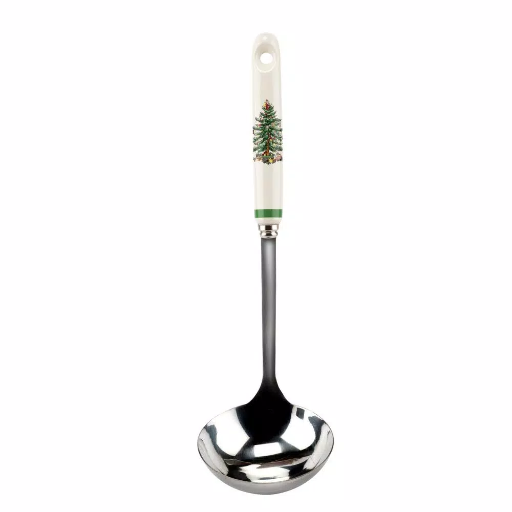Spode Christmas Tree Stainless Steel Ladle with Ceramic Handle