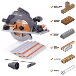 Evolution Power Tools 15 Amp 7-1/4 in. Corded Circular Track Saw Kit with 40 in. Track and Multi-Material Blade thumbnail 2